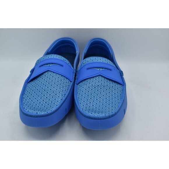 SWIMS Mens Size 14 Printed Penny Loafer Sail Blue Slip On Loafers Shoes - Picture 3 of 12